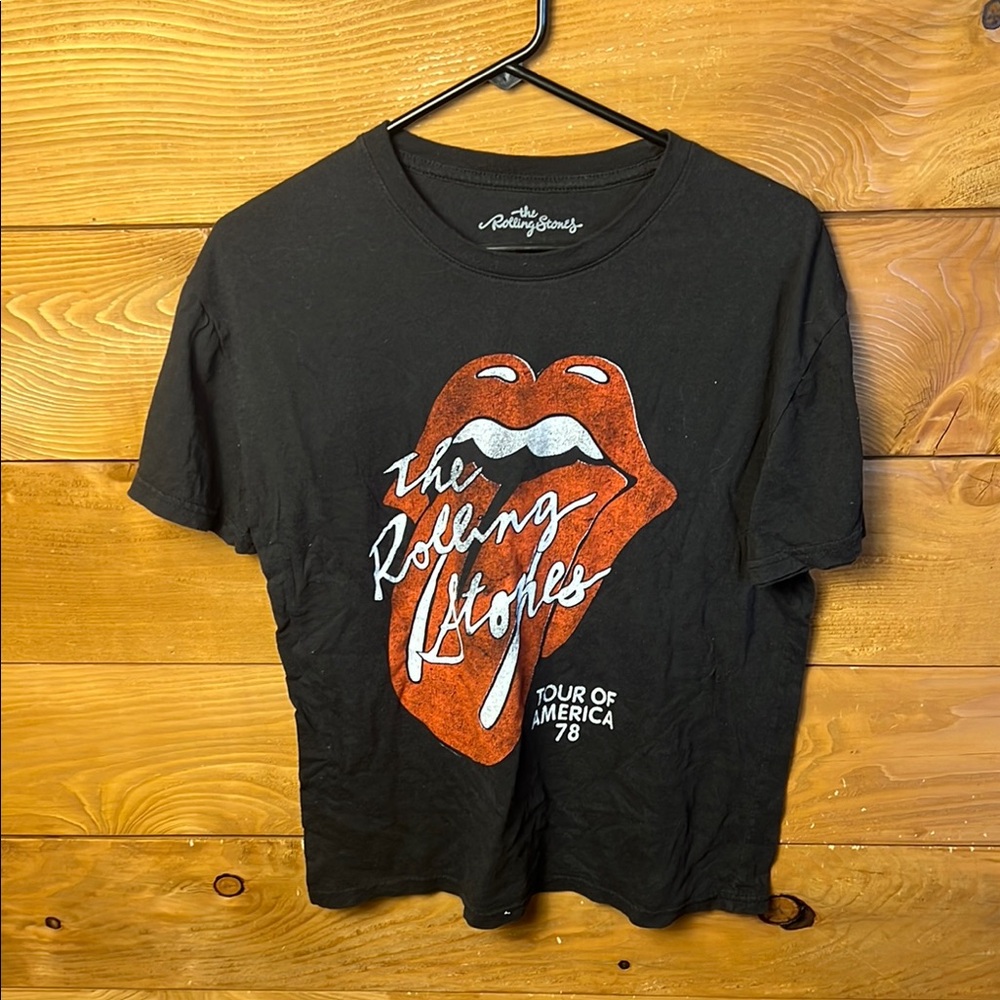 The Rolling Stones Tour Of America 78 Graphic Short Sleeve TShirt Women Lg Retro